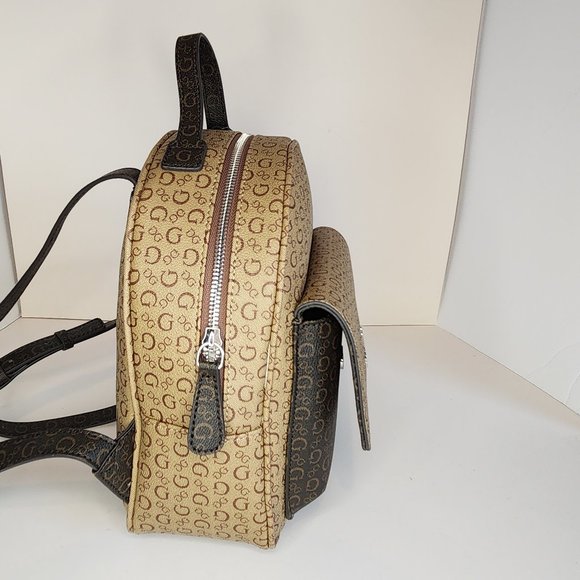 Guess Maxina Logo Mid-Size Backpack - Mocha Brown - NWT - Picture 2 of 7